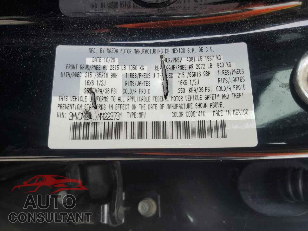 MAZDA CX30 2021 - 3MVDMBAL7MM223731
