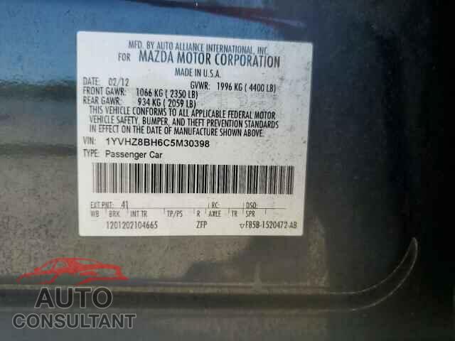 MAZDA 6 2012 - 1YVHZ8BH6C5M30398