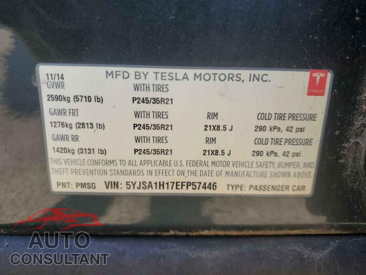TESLA MODEL S 2014 - 5YJSA1H17EFP57446