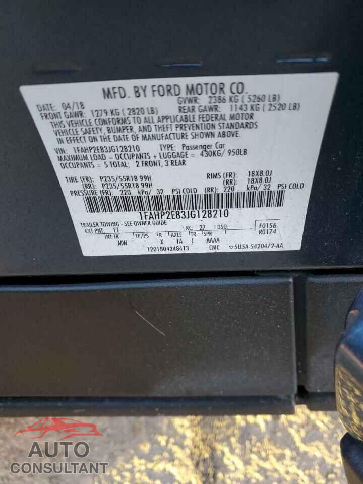 FORD TAURUS 2018 - 1FAHP2E83JG128210