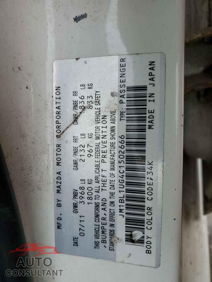 MAZDA 3 2012 - JM1BL1UG4C1502666