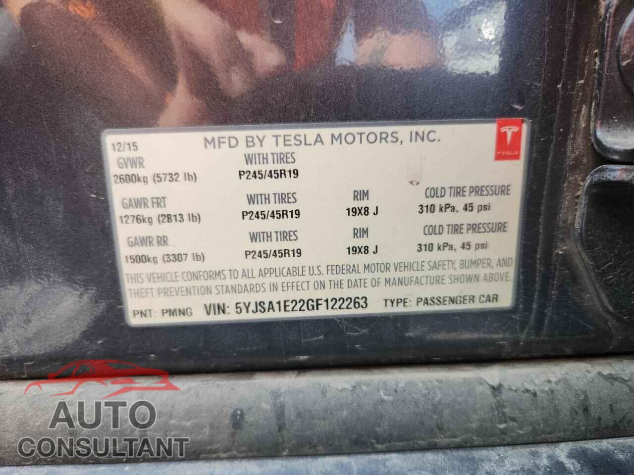 TESLA MODEL S 2016 - 5YJSA1E22GF122263