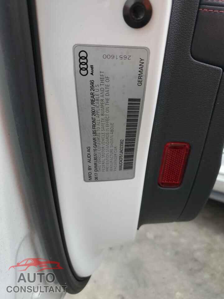 AUDI S5/RS5 2018 - WAUC4CF51JA023382
