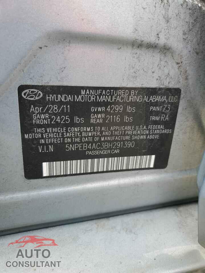 HYUNDAI SONATA 2011 - 5NPEB4AC3BH291390
