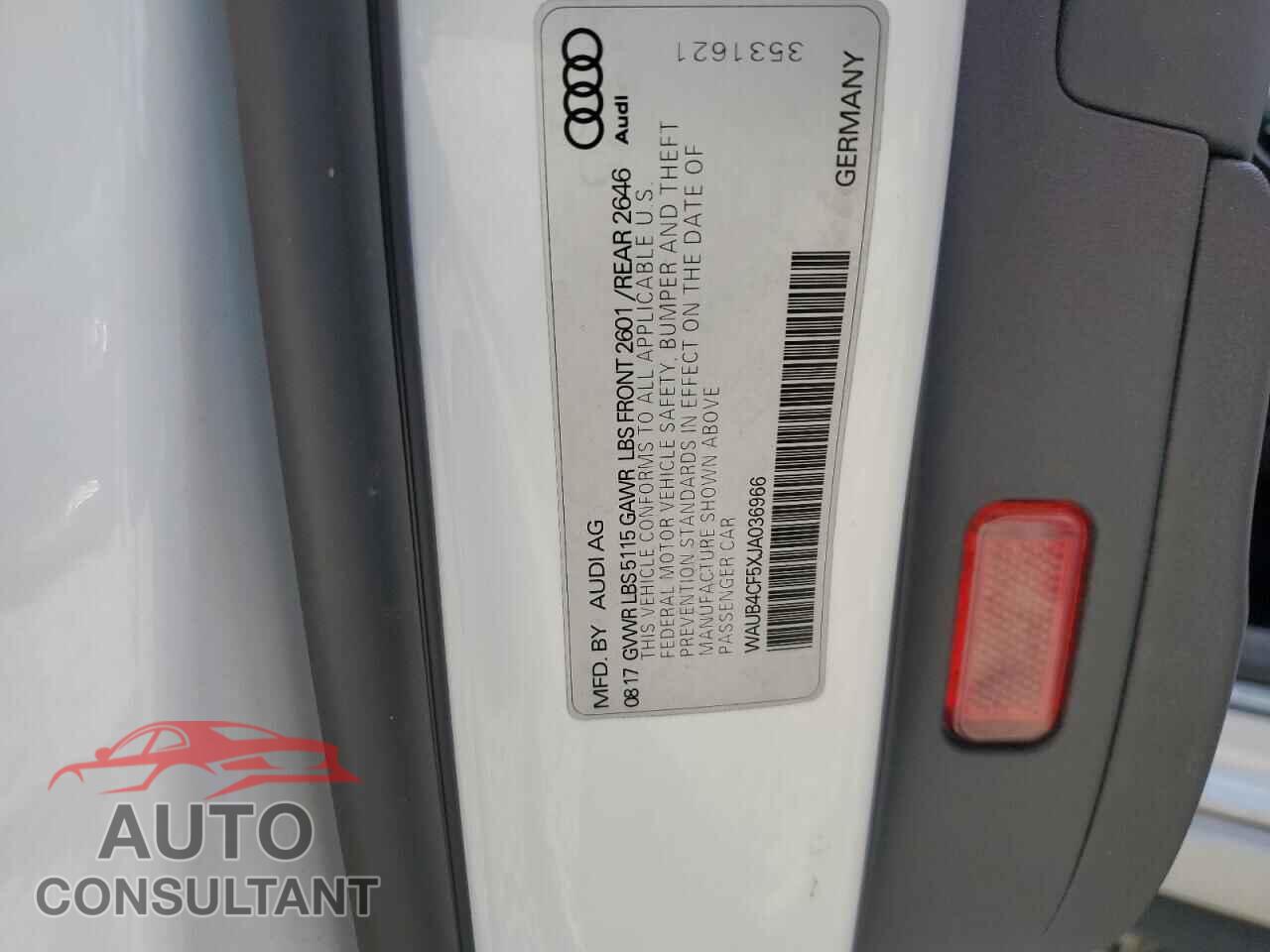 AUDI S5/RS5 2018 - WAUB4CF5XJA036966