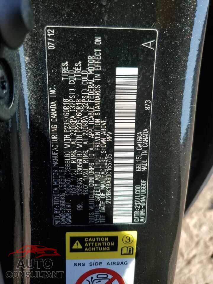 LEXUS RX350 2013 - 2T2BK1BA8DC165705