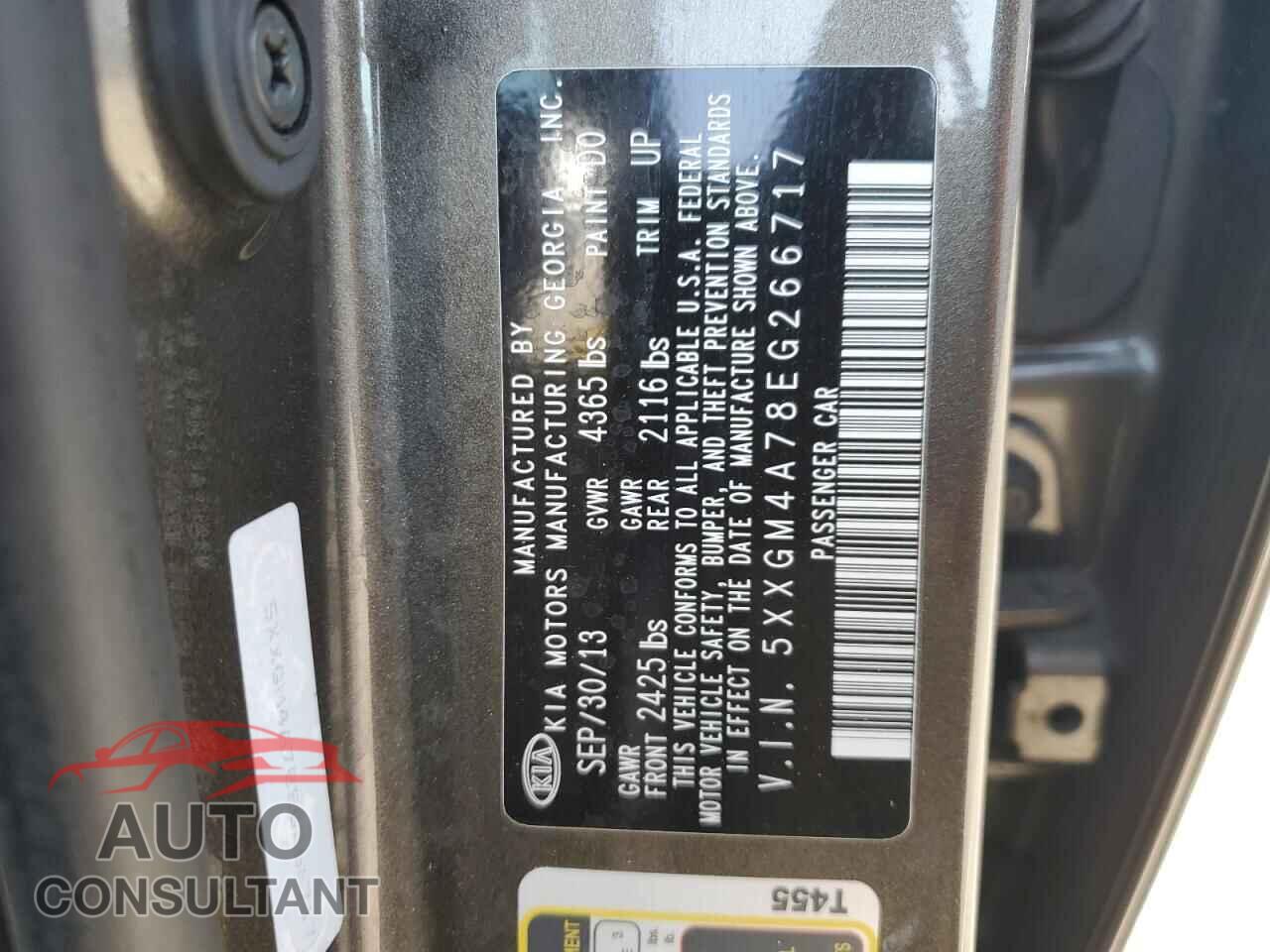 KIA OPTIMA 2014 - 5XXGM4A78EG266717