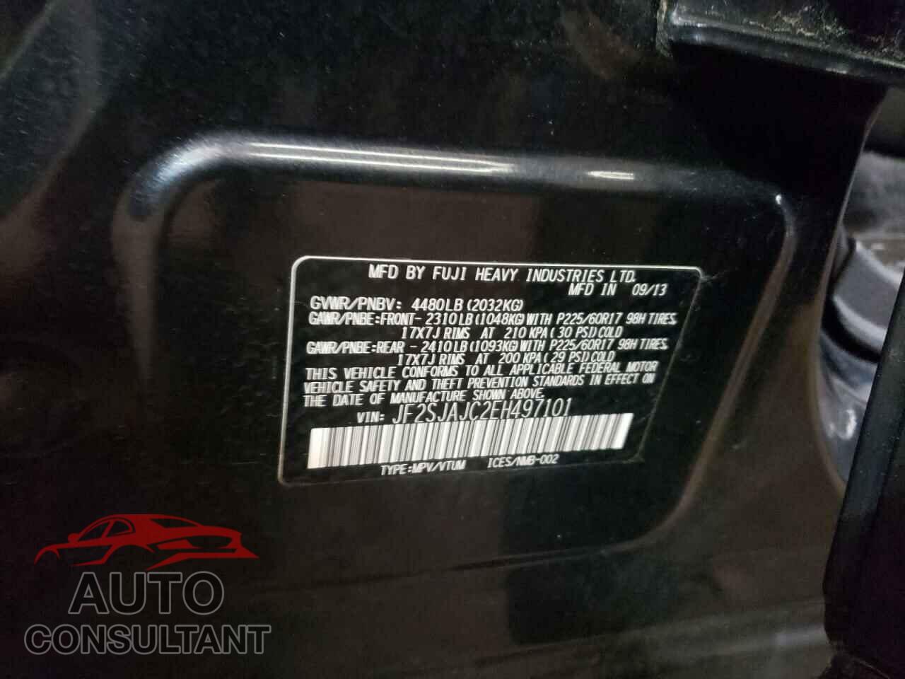 SUBARU FORESTER 2014 - JF2SJAJC2EH497101
