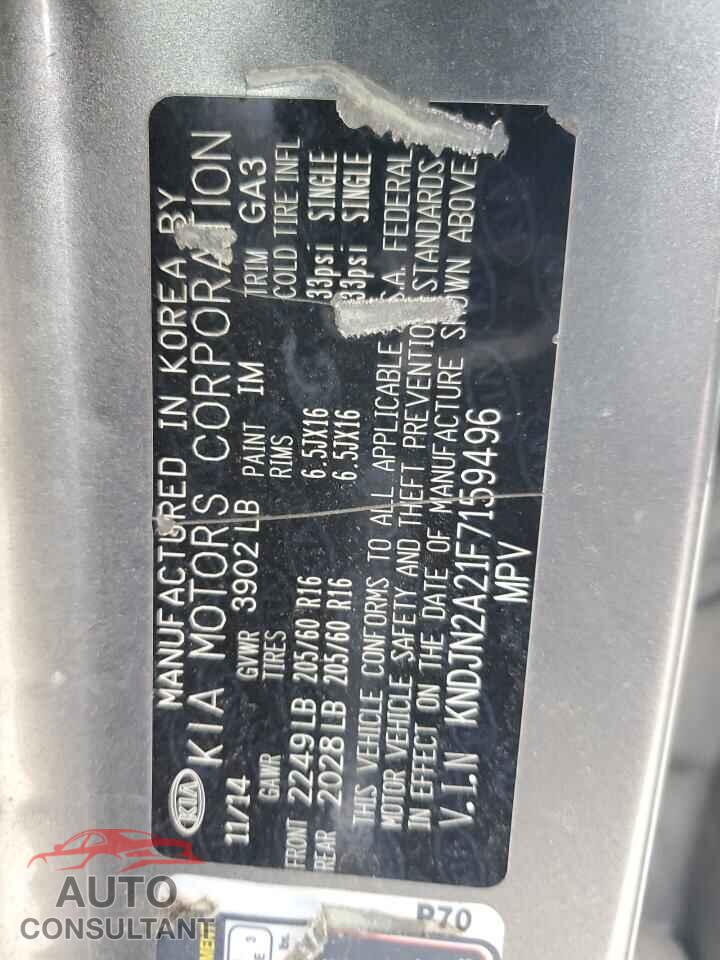 KIA SOUL 2015 - KNDJN2A21F7159496