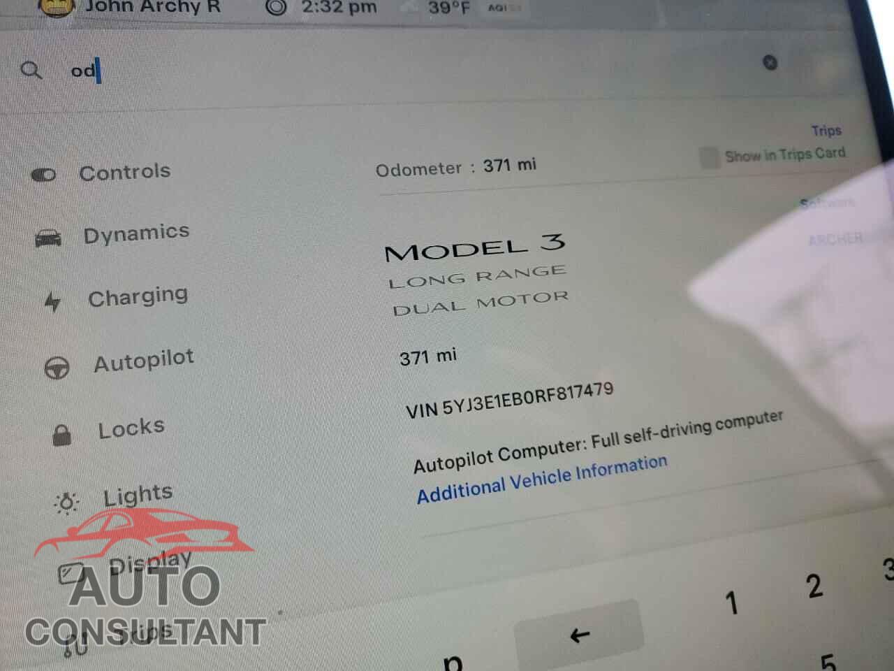 TESLA MODEL 3 2024 - 5YJ3E1EB0RF817479