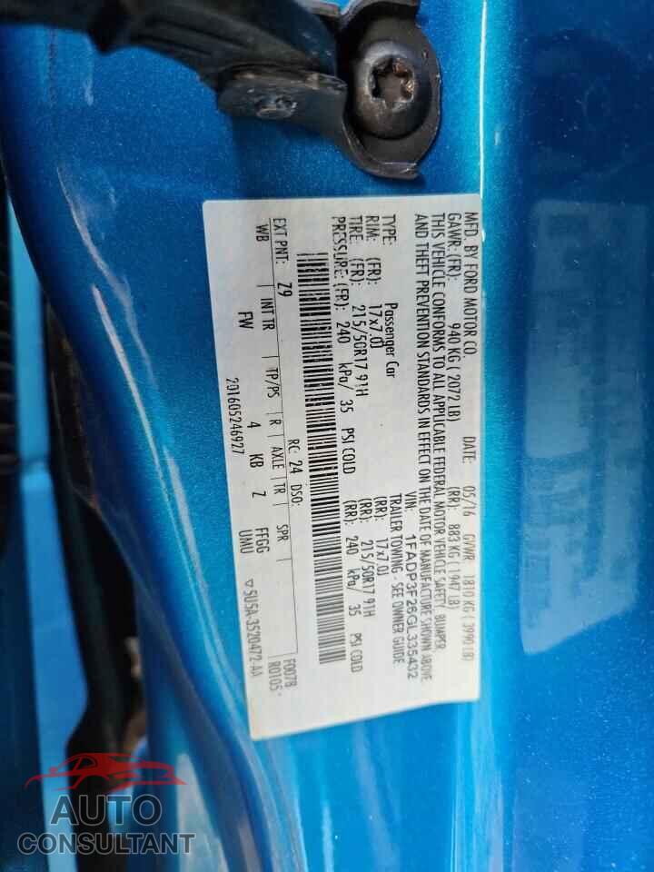 FORD FOCUS 2016 - 1FADP3F26GL335432