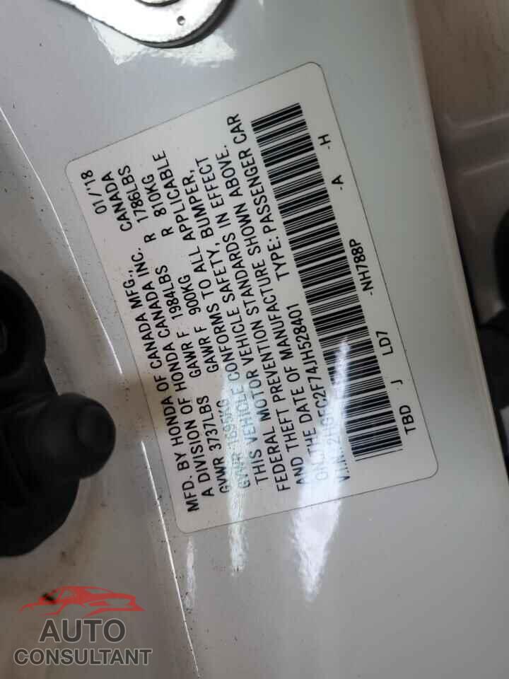 HONDA CIVIC 2018 - 2HGFC2F74JH528401