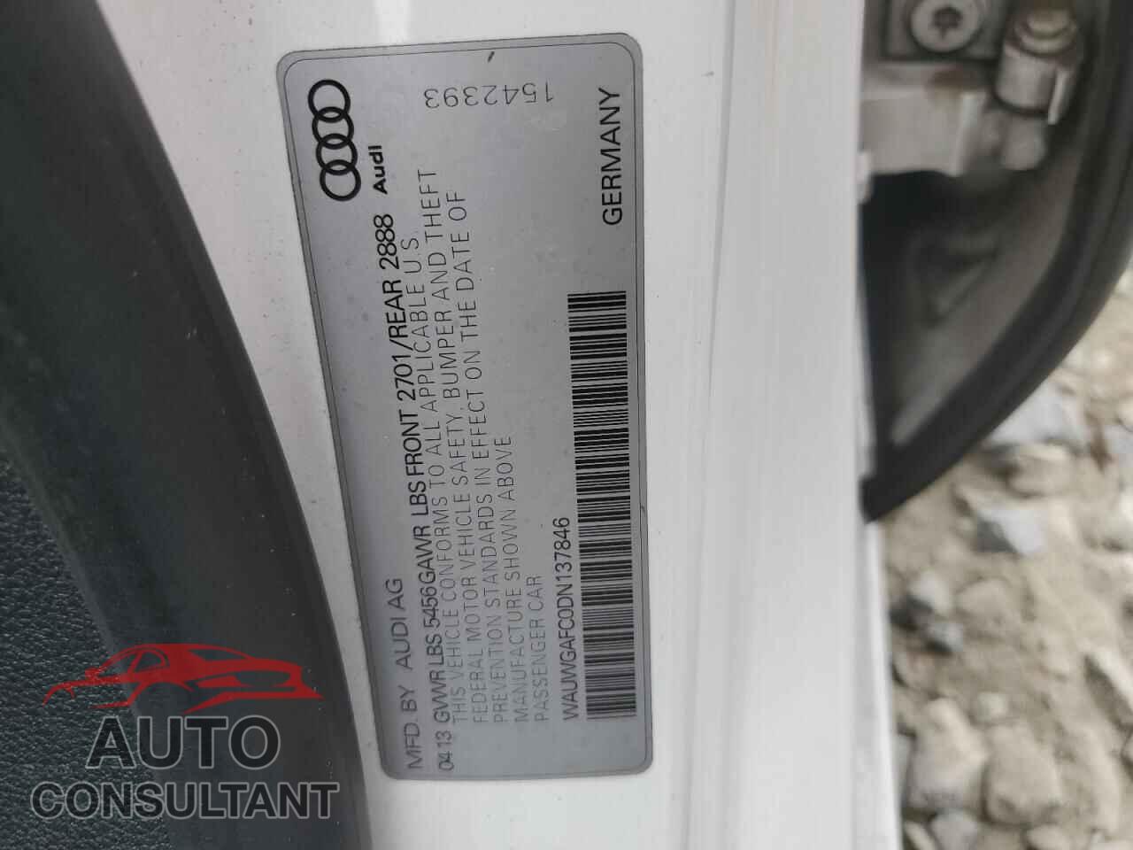 AUDI A7 2013 - WAUWGAFC0DN137846