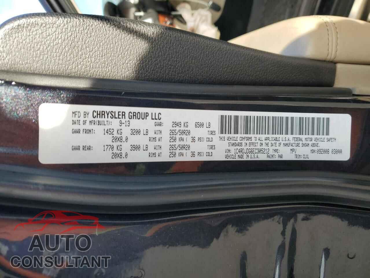 DODGE DURANGO 2014 - 1C4RDJDG6EC305212
