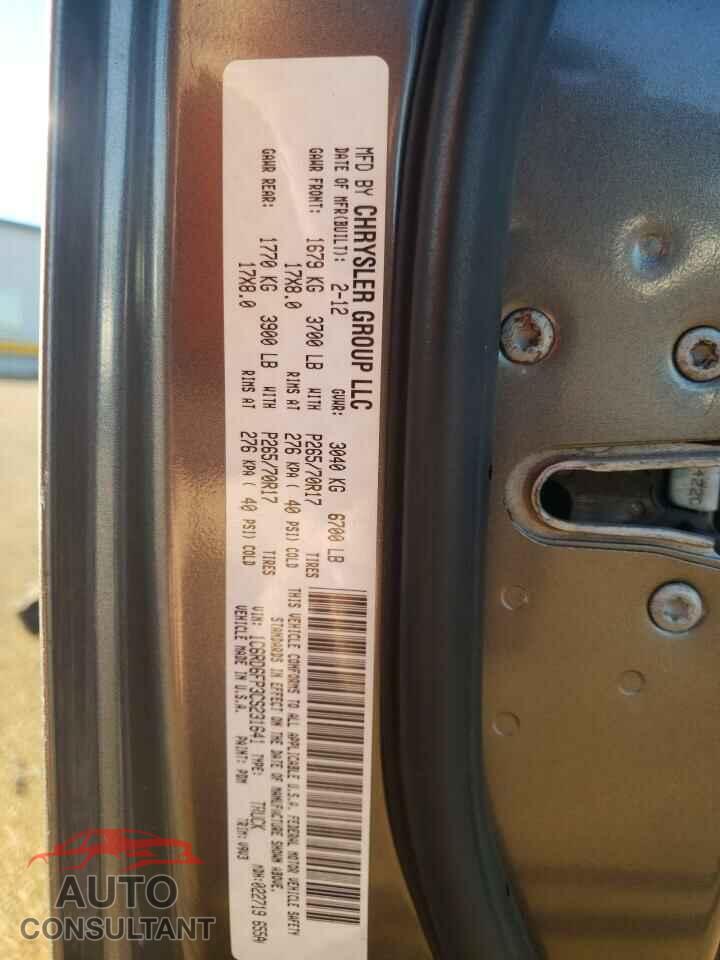 DODGE RAM 1500 2012 - 1C6RD6FP3CS231641