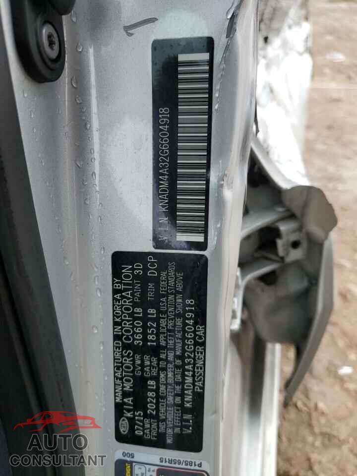 KIA RIO 2016 - KNADM4A32G6604918