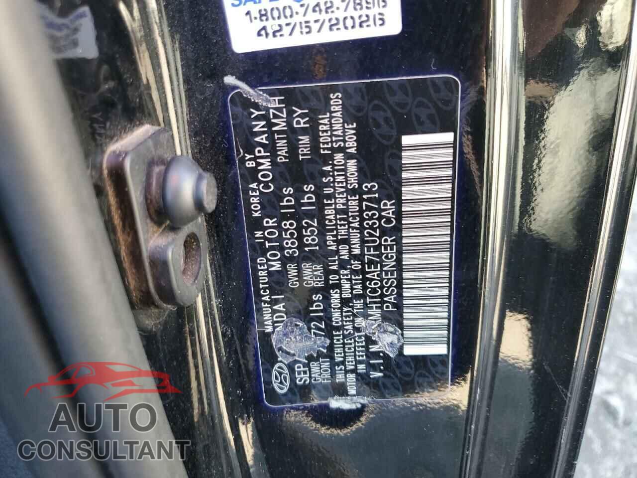 HYUNDAI VELOSTER 2015 - KMHTC6AE7FU233713
