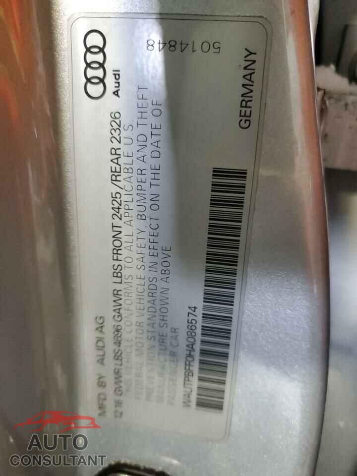 AUDI A3 2017 - WAUTPBFF0HA086574