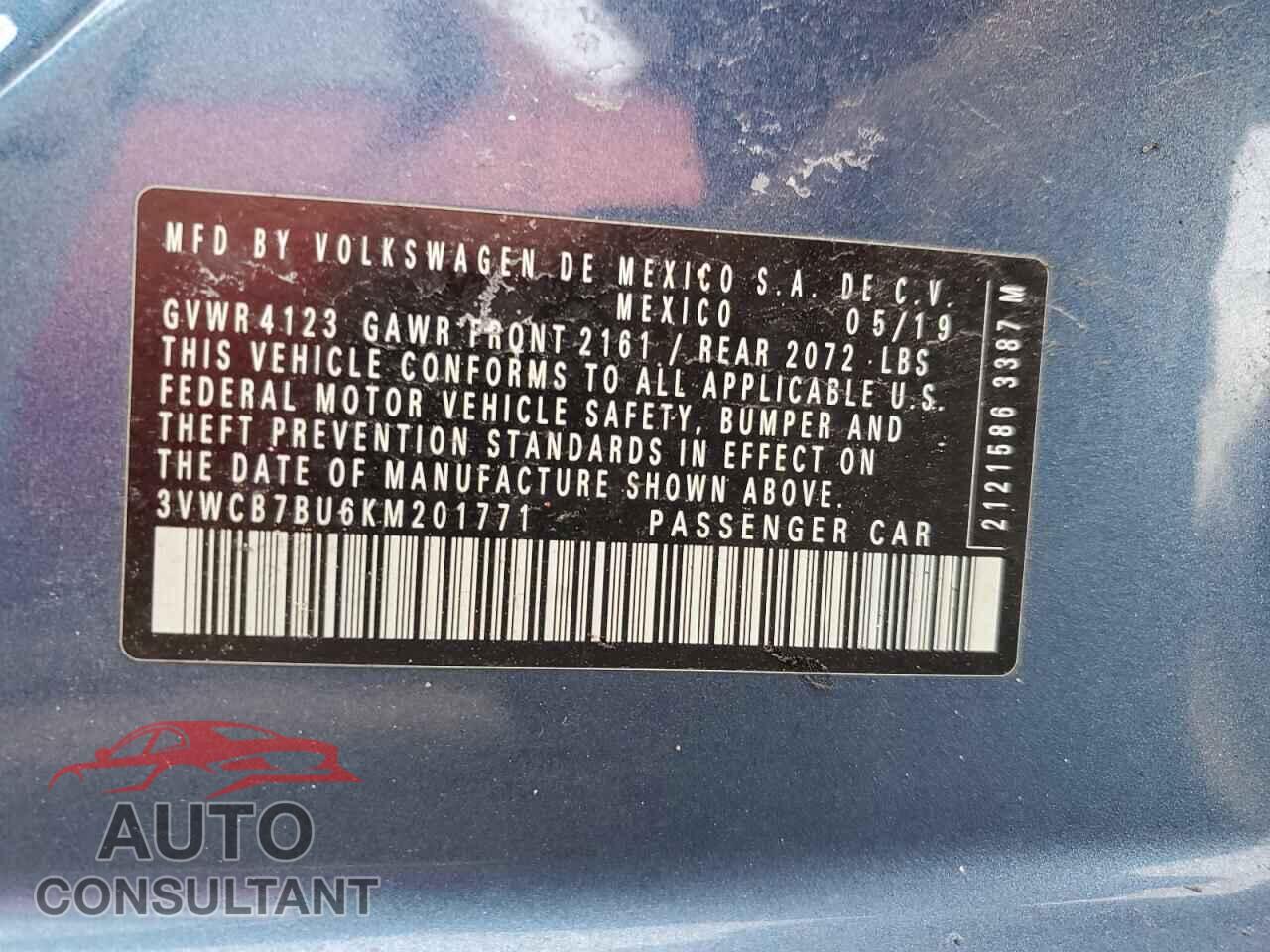 VOLKSWAGEN JETTA 2019 - 3VWCB7BU6KM201771