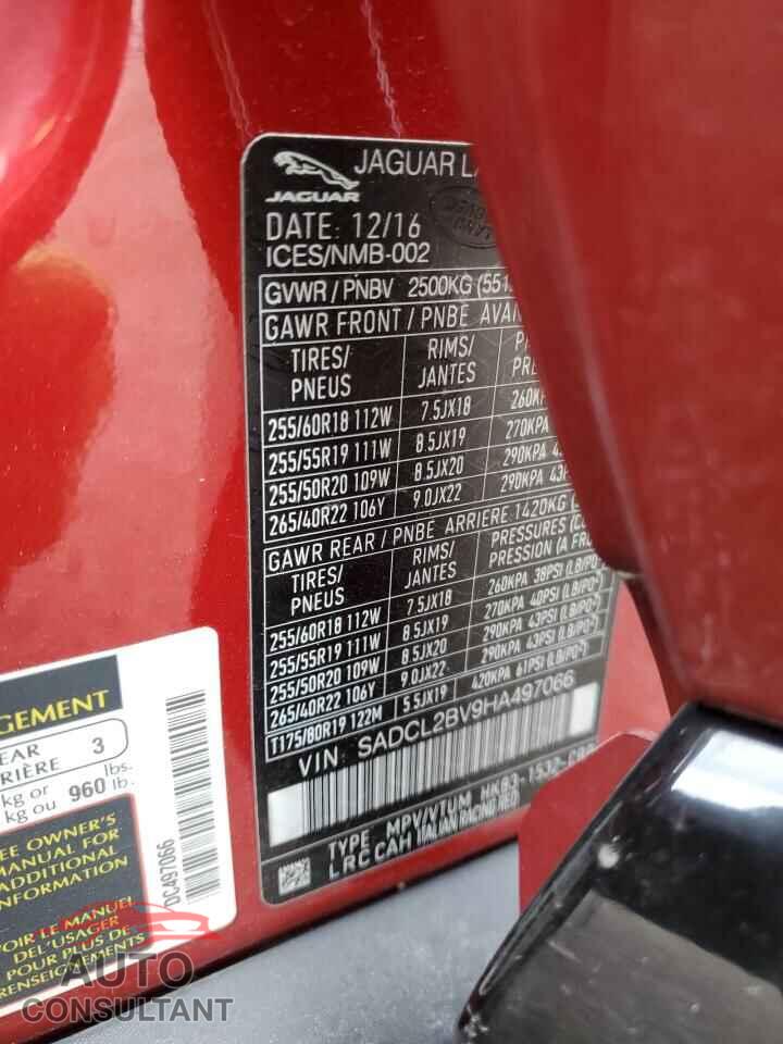 JAGUAR F-PACE 2017 - SADCL2BV9HA497066