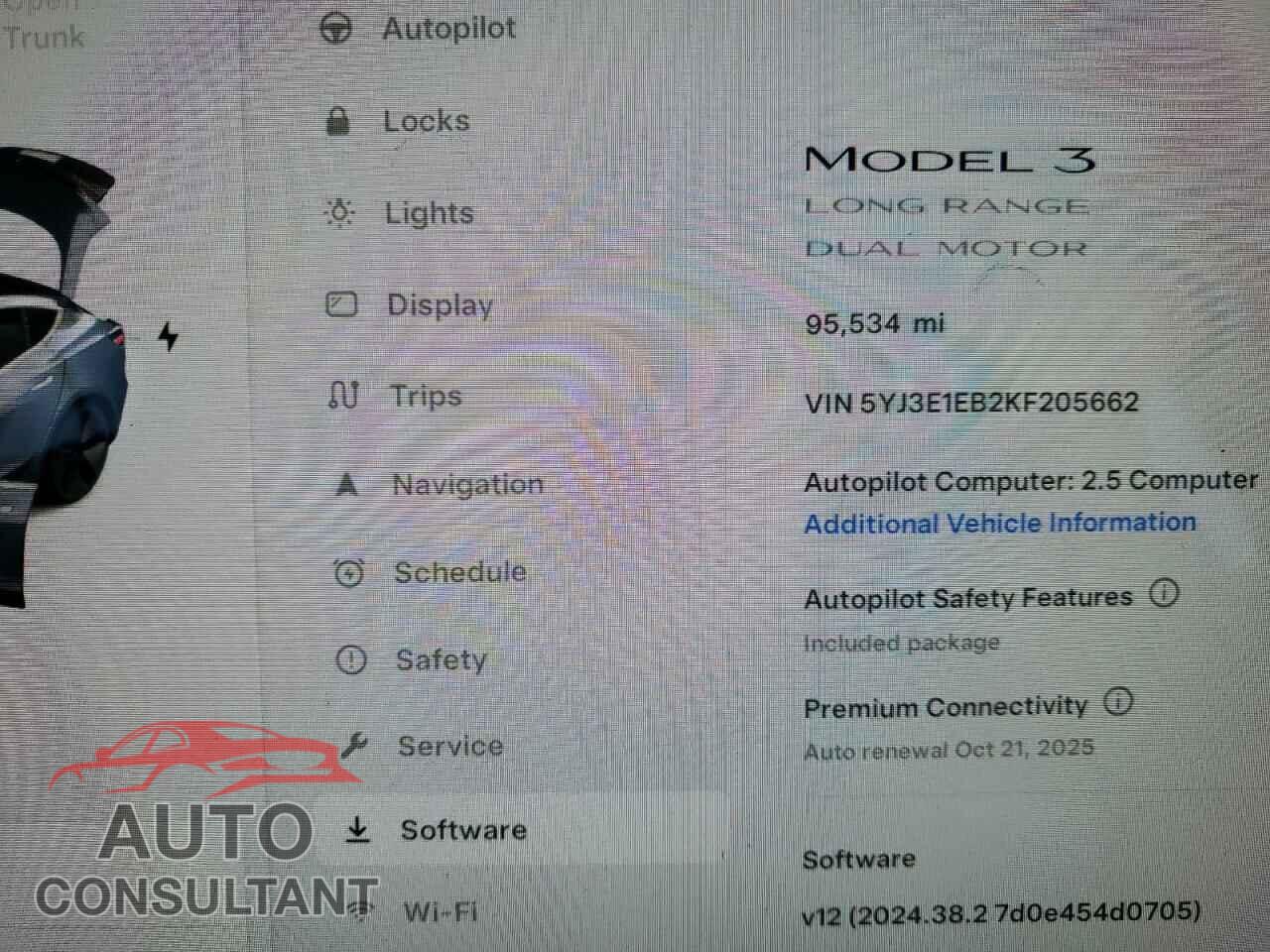 TESLA MODEL 3 2019 - 5YJ3E1EB2KF205662