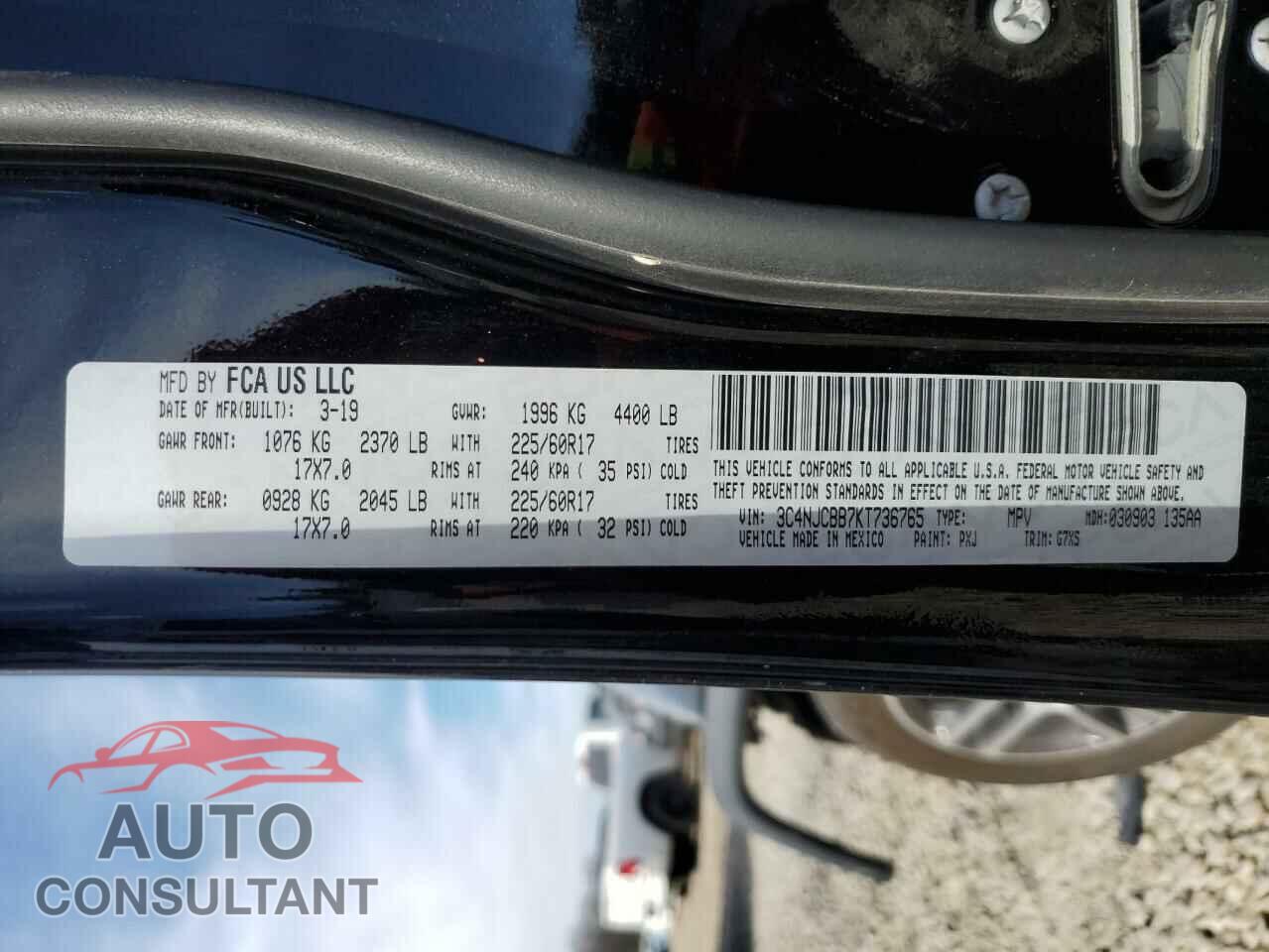JEEP COMPASS 2019 - 3C4NJCBB7KT736765