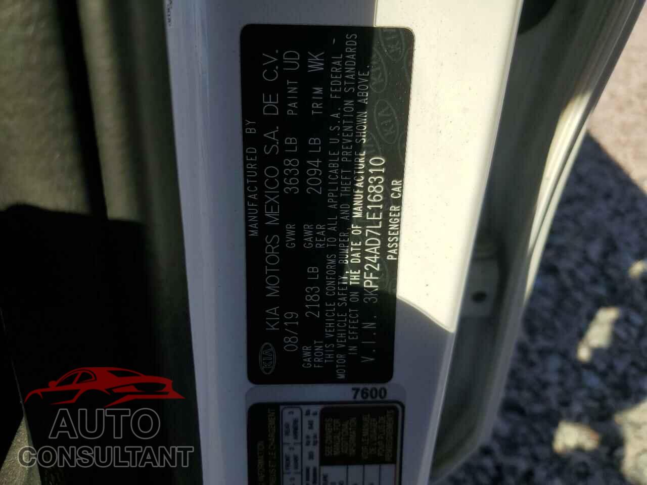 KIA FORTE 2020 - 3KPF24AD7LE168310