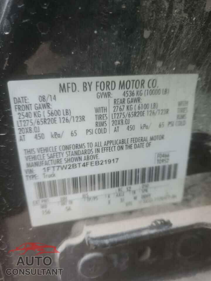 FORD F250 2015 - 1FT7W2BT4FEB21917