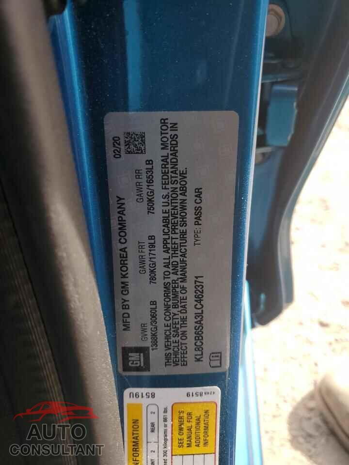 CHEVROLET SPARK 2020 - KL8CB6SA3LC462371