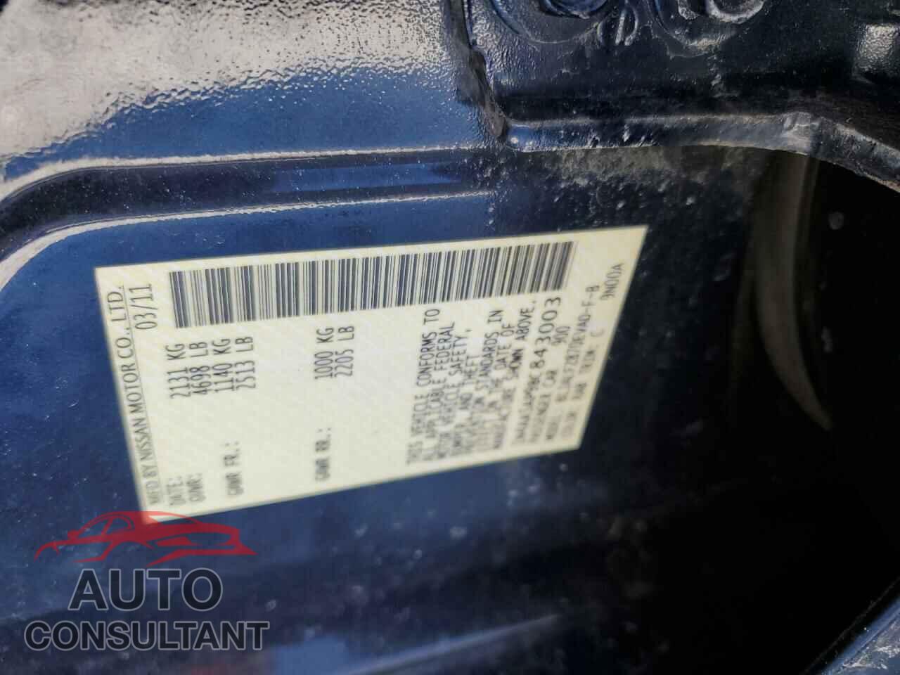 NISSAN MAXIMA 2011 - 1N4AA5AP9BC843003