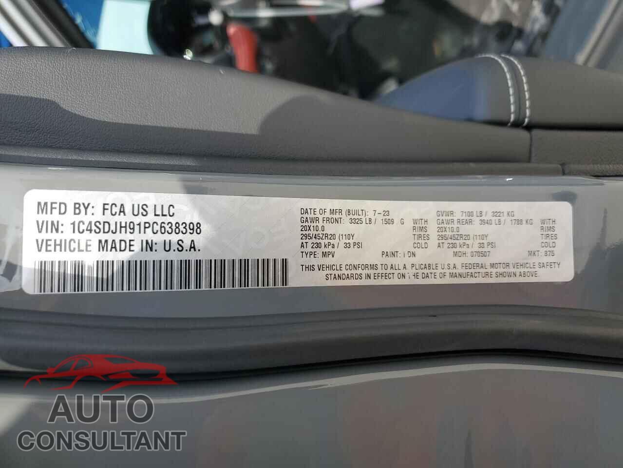 DODGE DURANGO 2023 - 1C4SDJH91PC638398