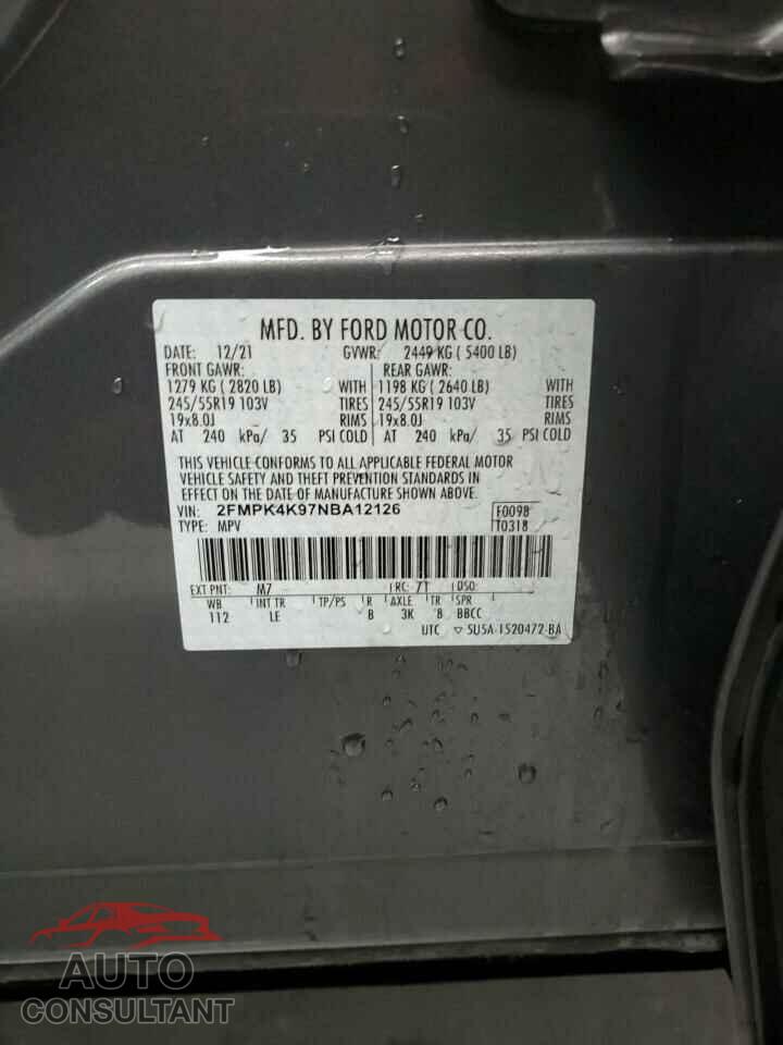 FORD EDGE 2022 - 2FMPK4K97NBA12126