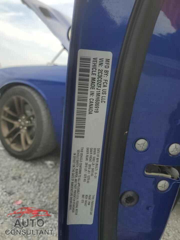 DODGE CHALLENGER 2021 - 2C3CDZFJ1MH606919