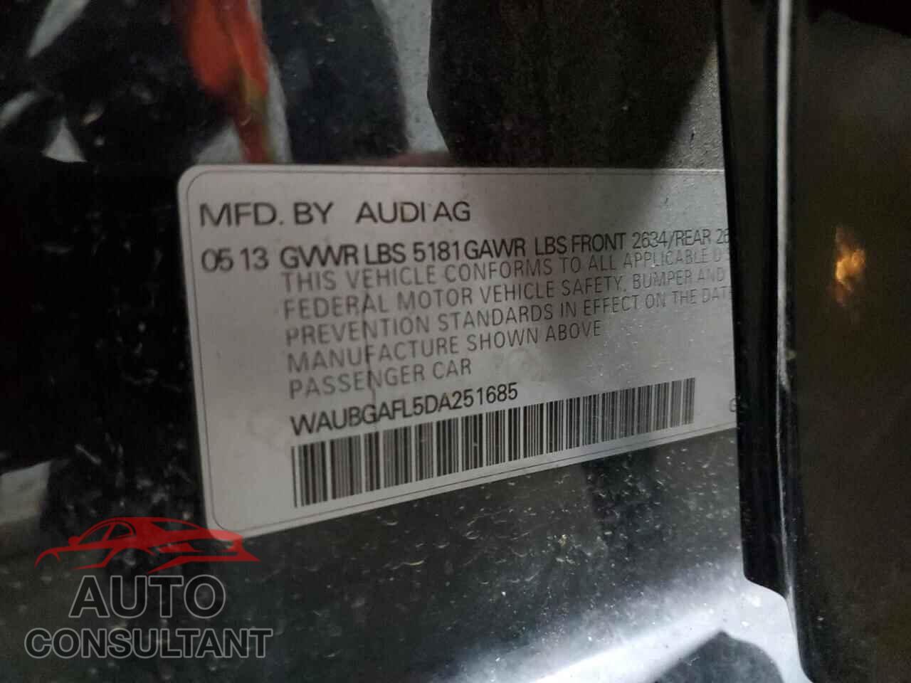 AUDI S4/RS4 2013 - WAUBGAFL5DA251685
