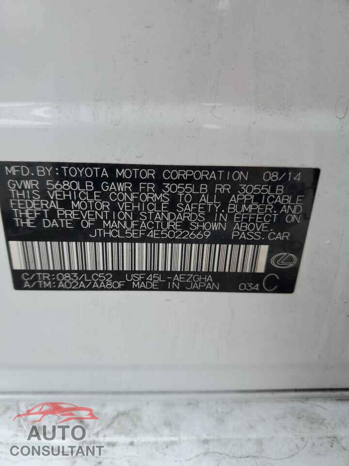LEXUS LS460 2014 - JTHCL5EF4E5022669