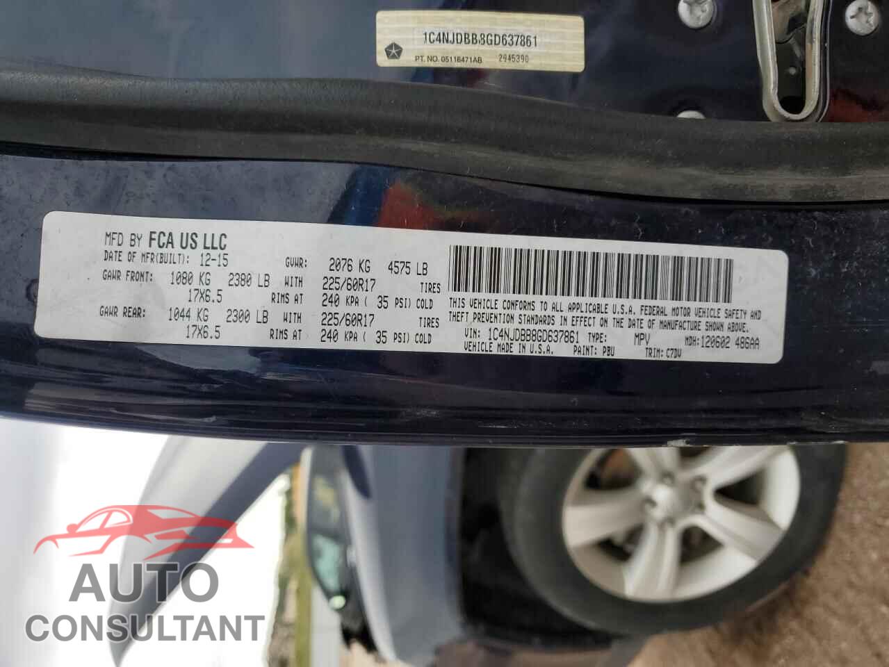 JEEP COMPASS 2016 - 1C4NJDBB8GD637861