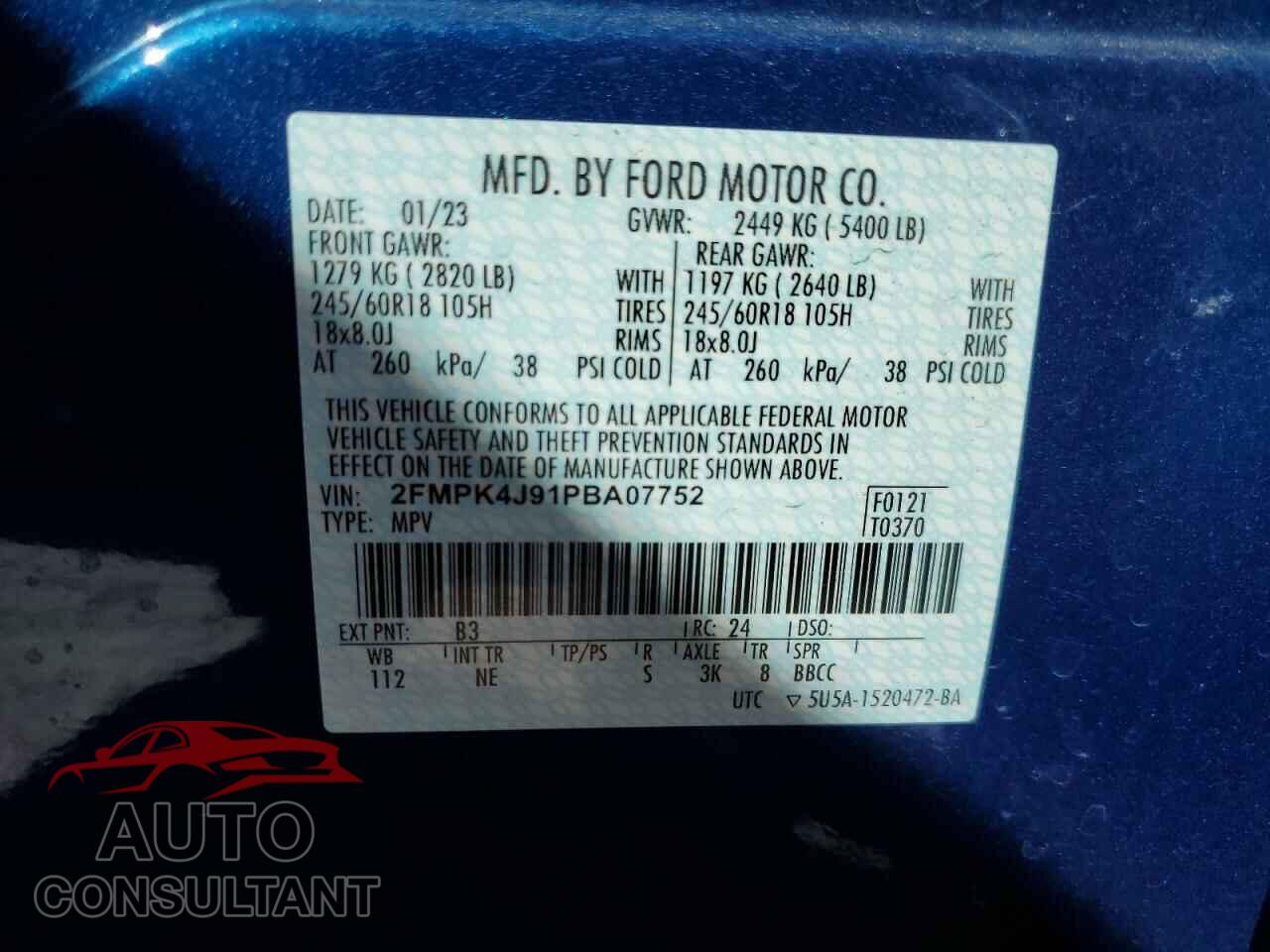 FORD EDGE 2023 - 2FMPK4J91PBA07752