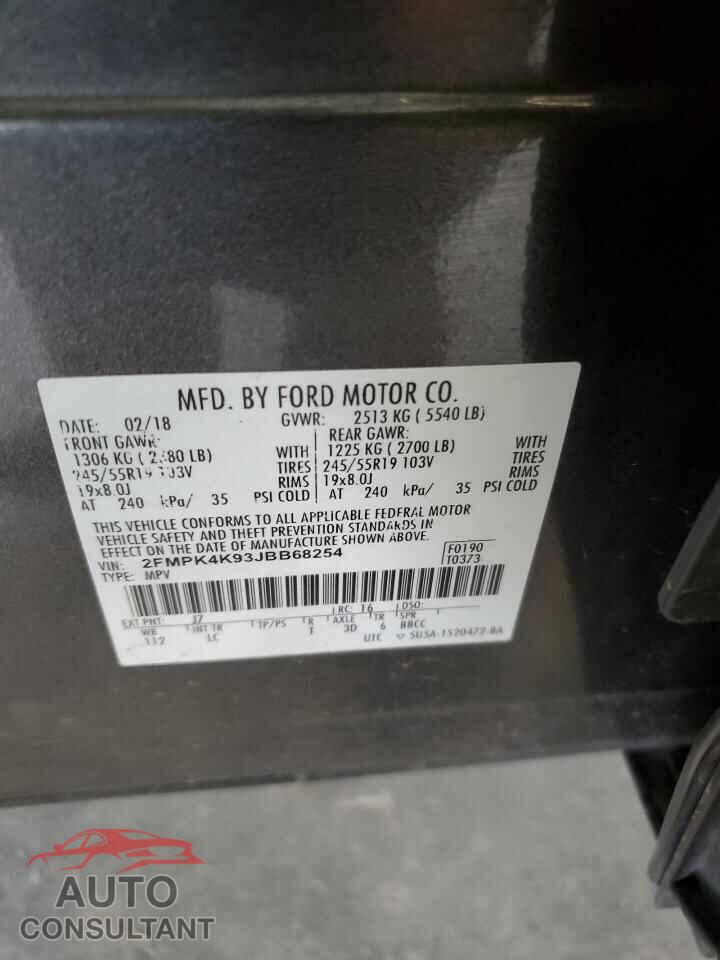 FORD EDGE 2018 - 2FMPK4K93JBB68254