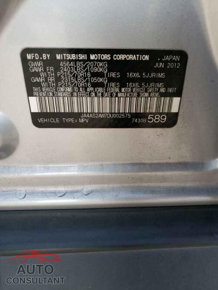 MITSUBISHI OUTLANDER 2013 - JA4AS2AW7DU002575