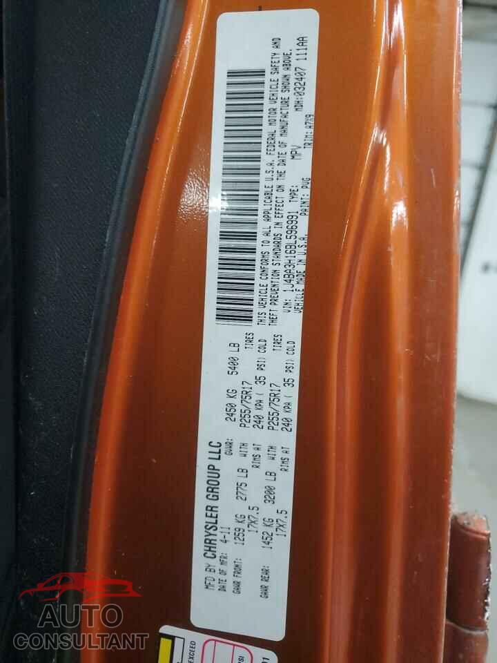 JEEP WRANGLER 2011 - 1J4BA3H16BL596991