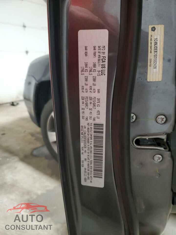 JEEP COMPASS 2016 - 1C4NJDEB7GD552439