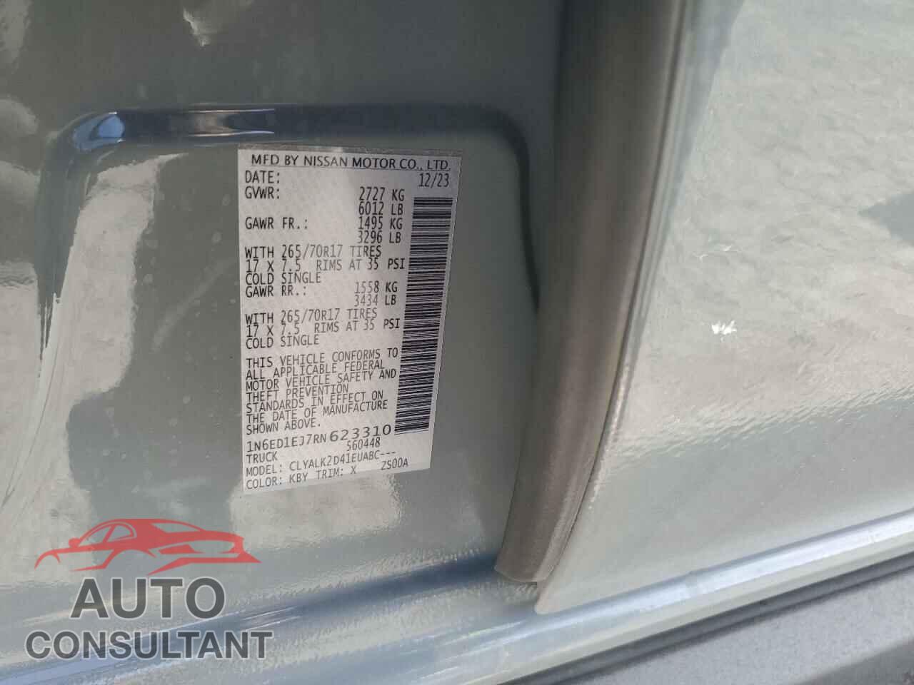 NISSAN FRONTIER 2024 - 1N6ED1EJ7RN623310