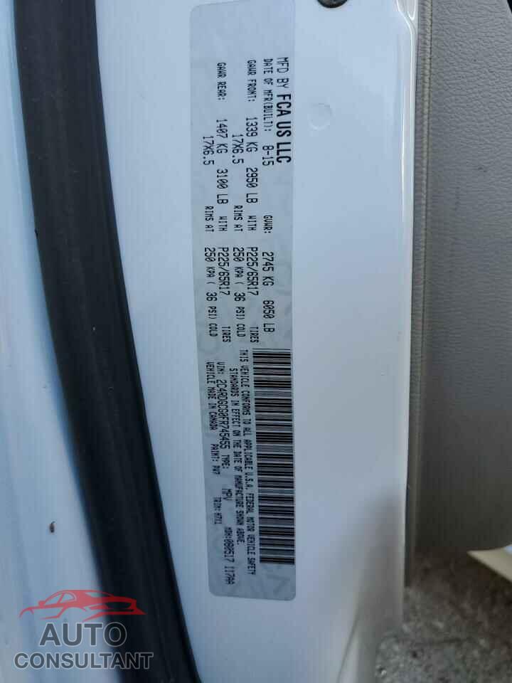 DODGE CARAVAN 2015 - 2C4RDGCG0FR745455