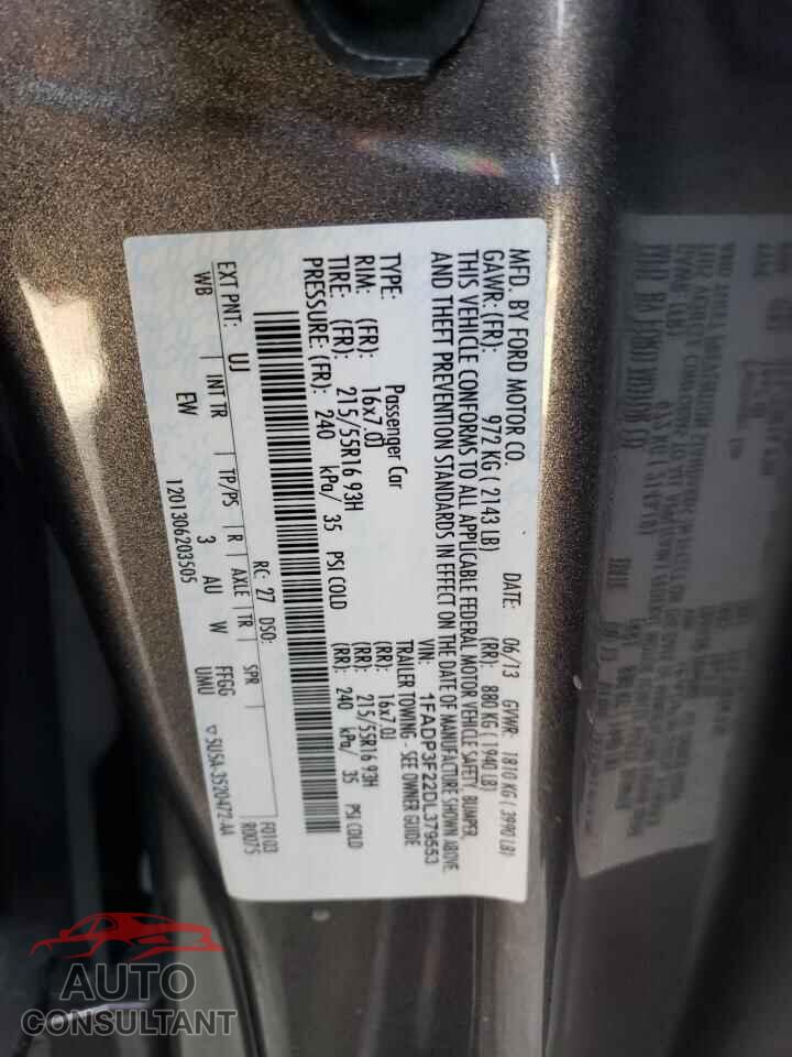 FORD FOCUS 2013 - 1FADP3F22DL379553