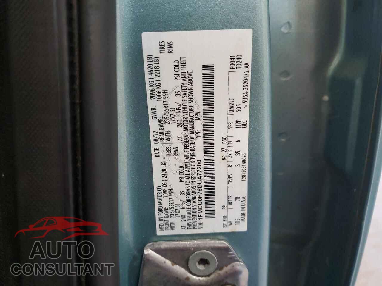 FORD ESCAPE 2013 - 1FMCU0F76DUA77200