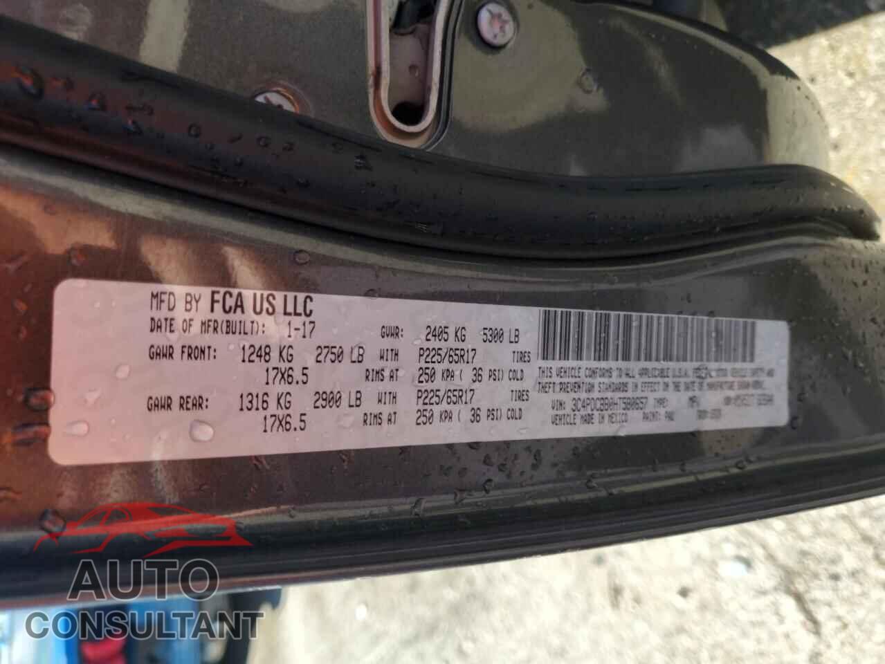 DODGE JOURNEY 2017 - 3C4PDCBB0HT580657