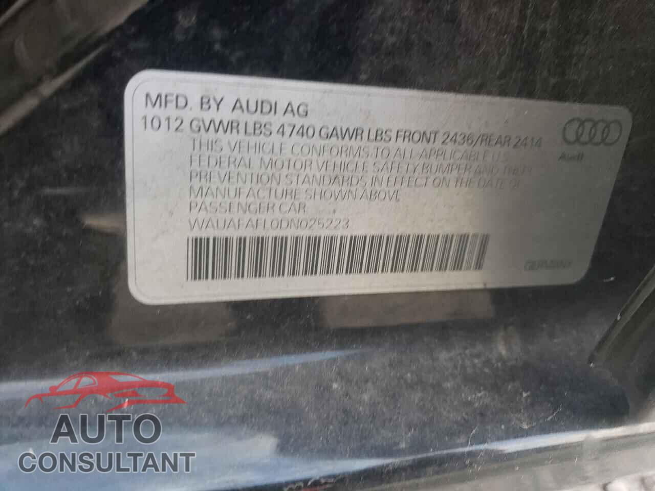 AUDI A4 2013 - WAUAFAFL0DN025223