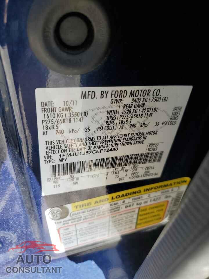 FORD EXPEDITION 2012 - 1FMJU1J57CEF12480