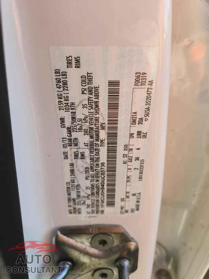 FORD ESCAPE 2013 - 1FMCU0H94DUC85736