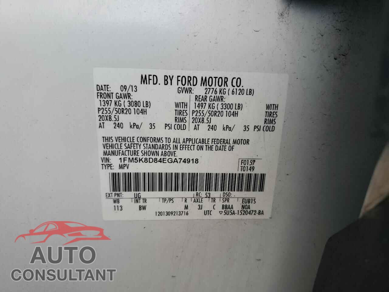 FORD EXPLORER 2014 - 1FM5K8D84EGA74918